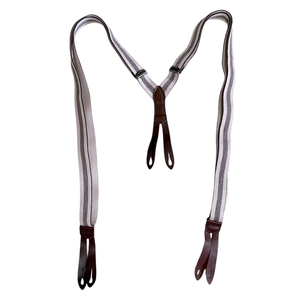 Scotch Men's Brown and Gray Adjustable Suspenders
